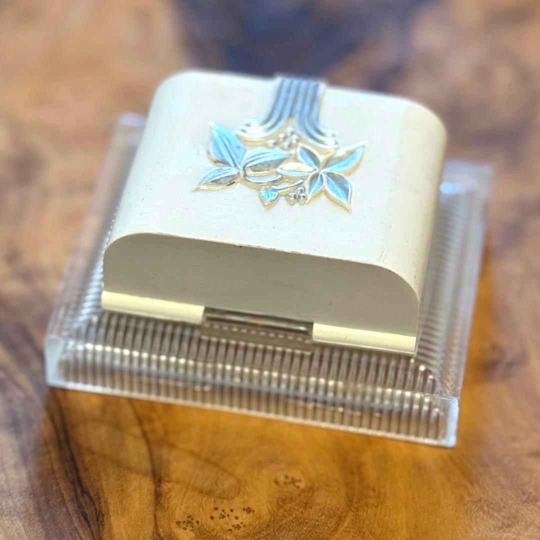 米国製　ZALE'S ヴィンテージ　セルロイド　ジュエリーリング　ケース　花模様