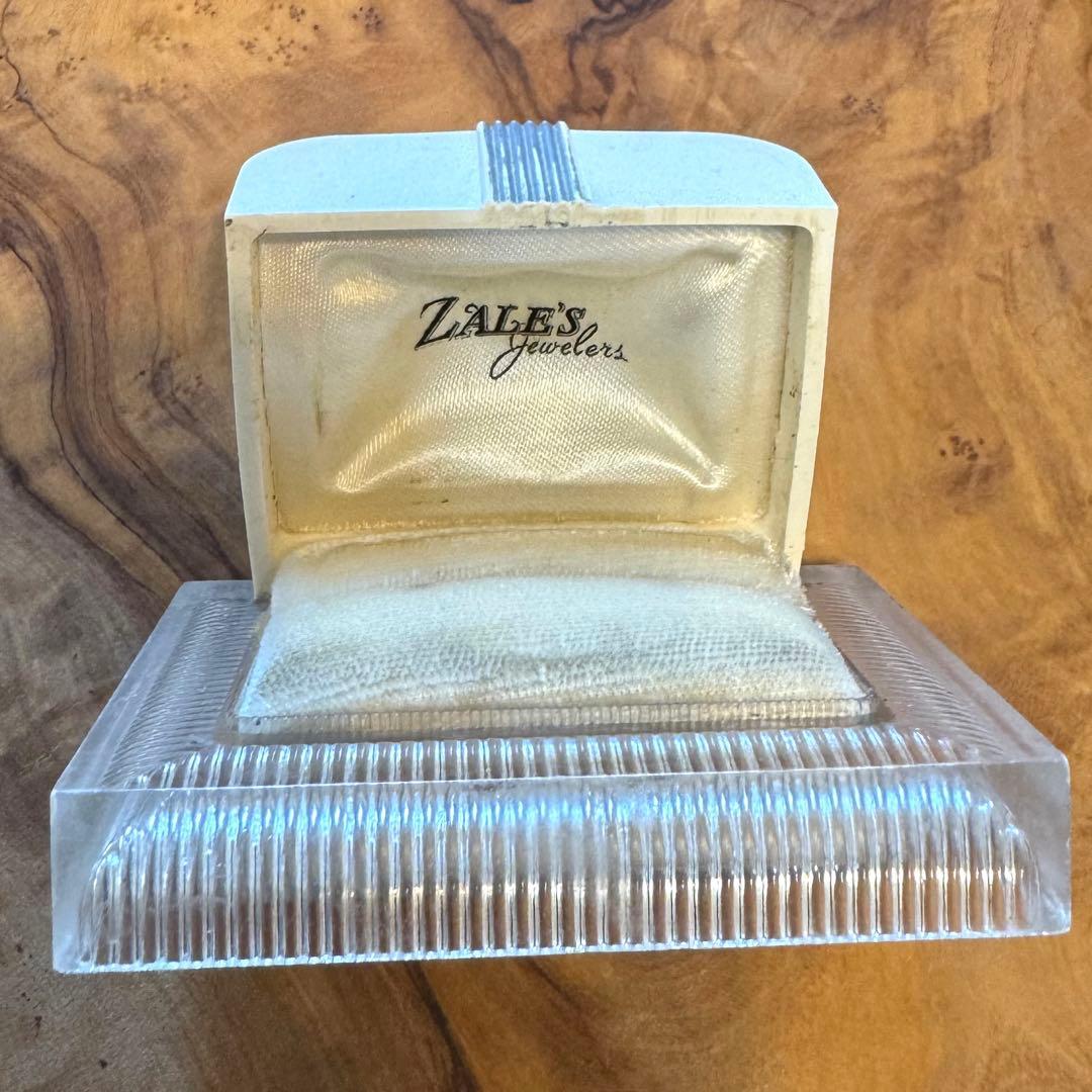 米国製　ZALE'S ヴィンテージ　セルロイド　ジュエリーリング　ケース　花模様