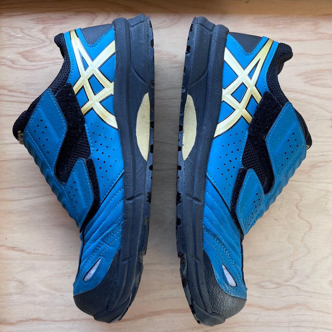 希少 asics ウィンジョブFCP101 安全靴 25 青