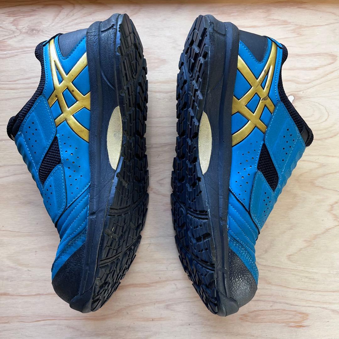 希少 asics ウィンジョブFCP101 安全靴 25 青