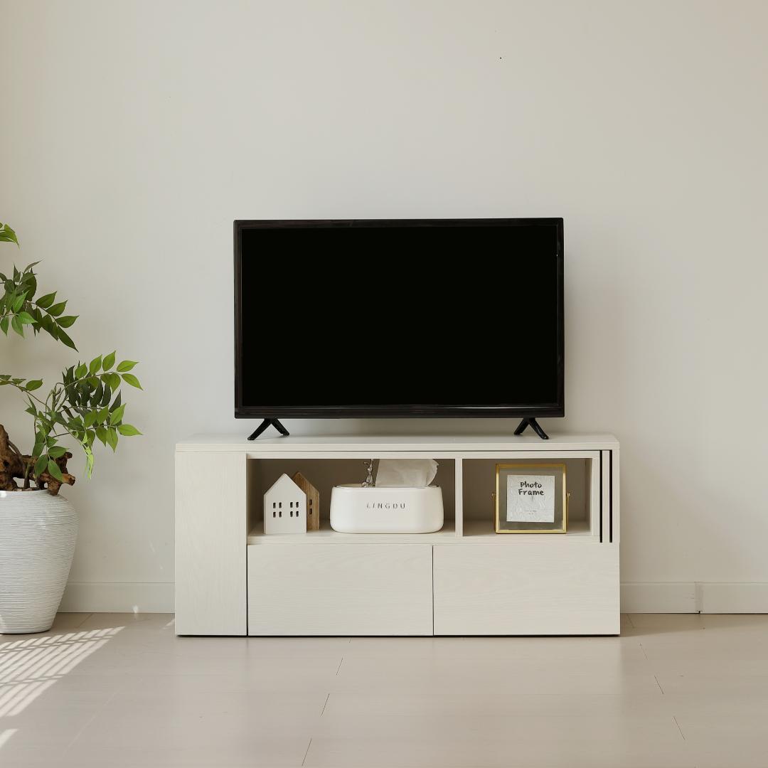テレビ台 ローボード 収納 伸縮自由 幅95～169cm　 TV台L　ホワイト