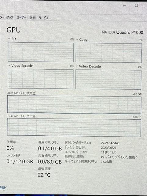 NVIDIA Quadro P1000 4GB 4画面対応 グラフィックボード②