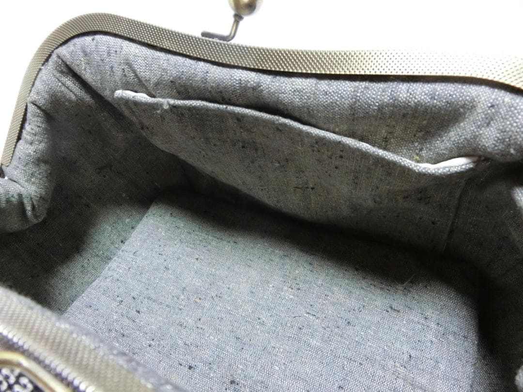 ハンドメイド　総絞り模様　バンブー持ち手 ハンドバッグ