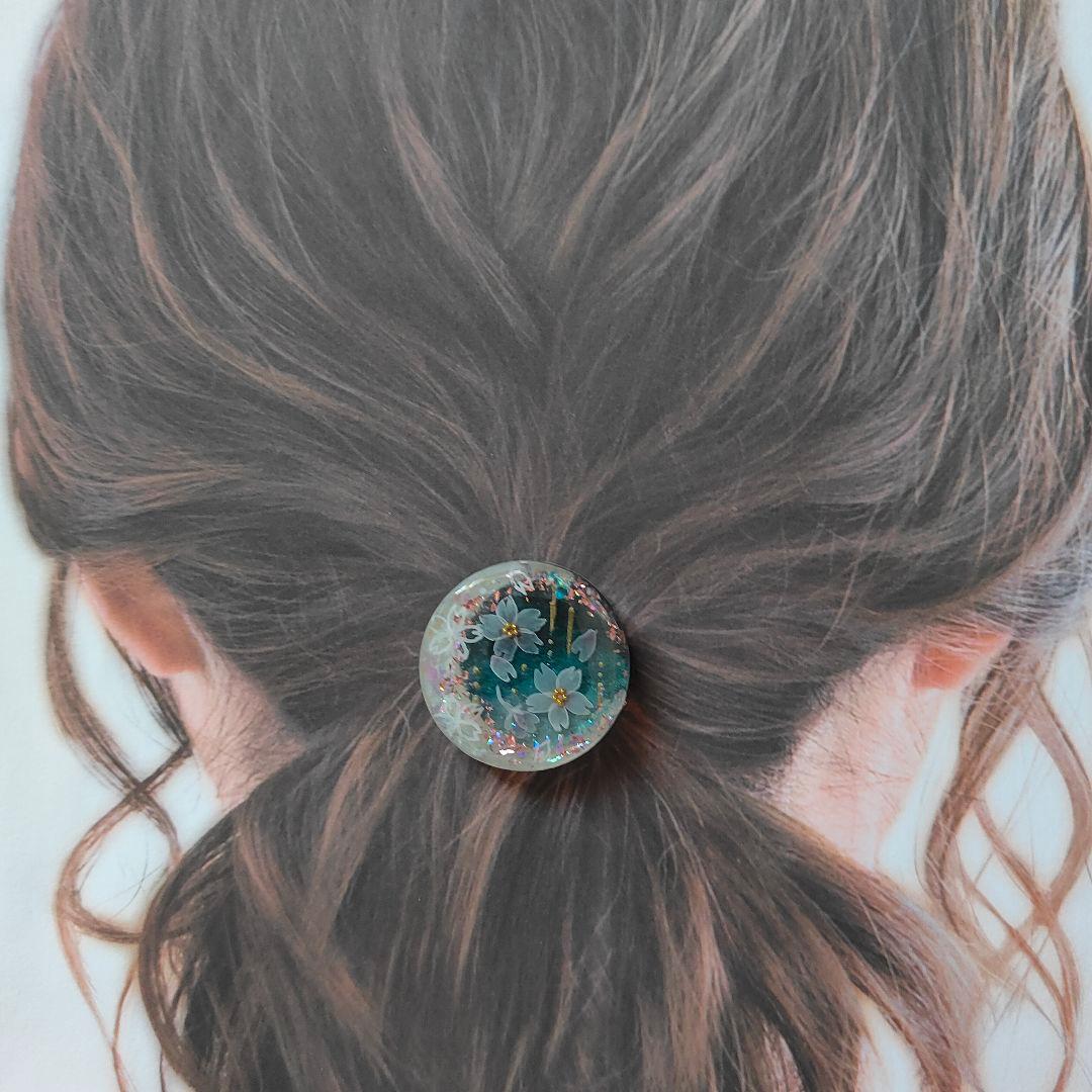 【754】ハンドメイド　レジン　ヘアゴム　ポニーフック