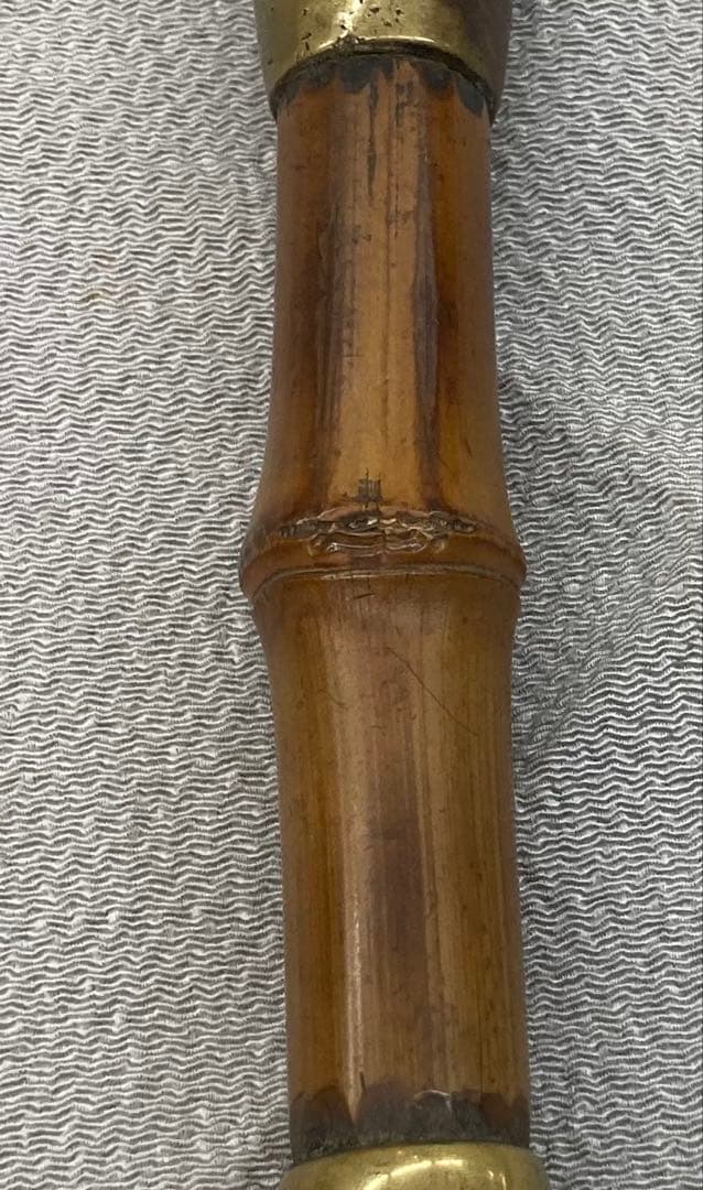 B323s キセル　煙管　銅製金具　太管　喫煙具　在銘　骨董