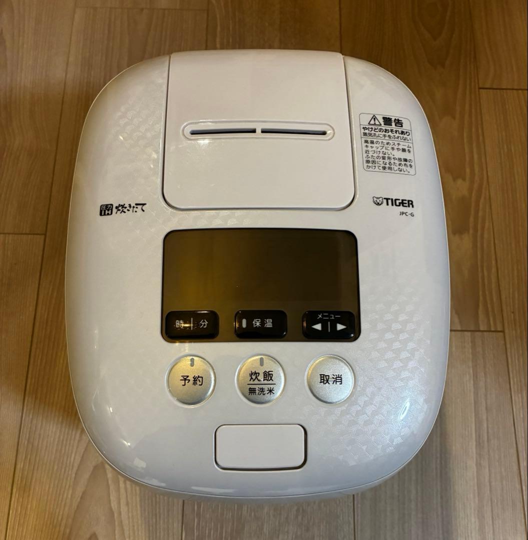 【美品】TIGER JP-G100 炊飯器 予約機能付き　エアリーホワイトWA