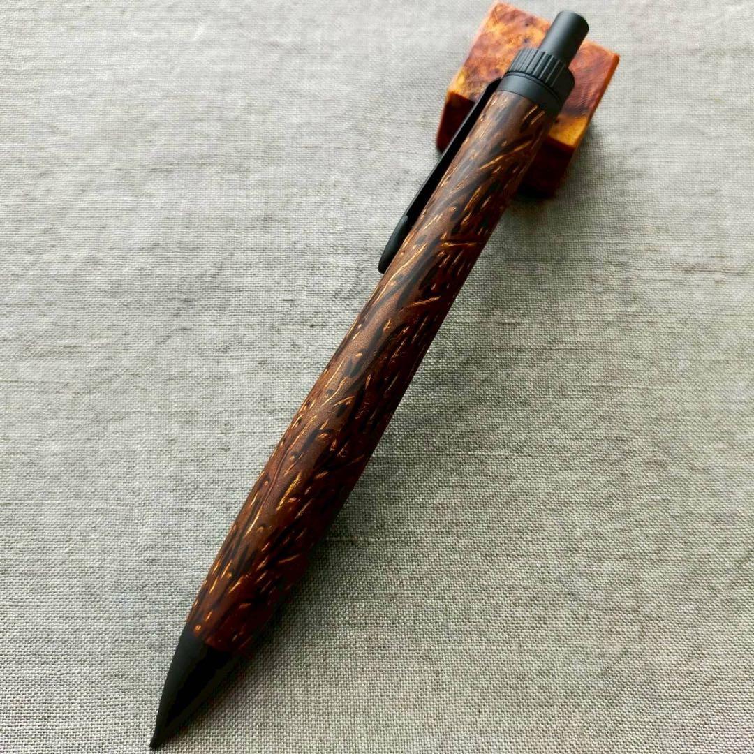 檳榔樹　ハンドメイド　木軸シャープペン　0.5mm　天然木　ブラック