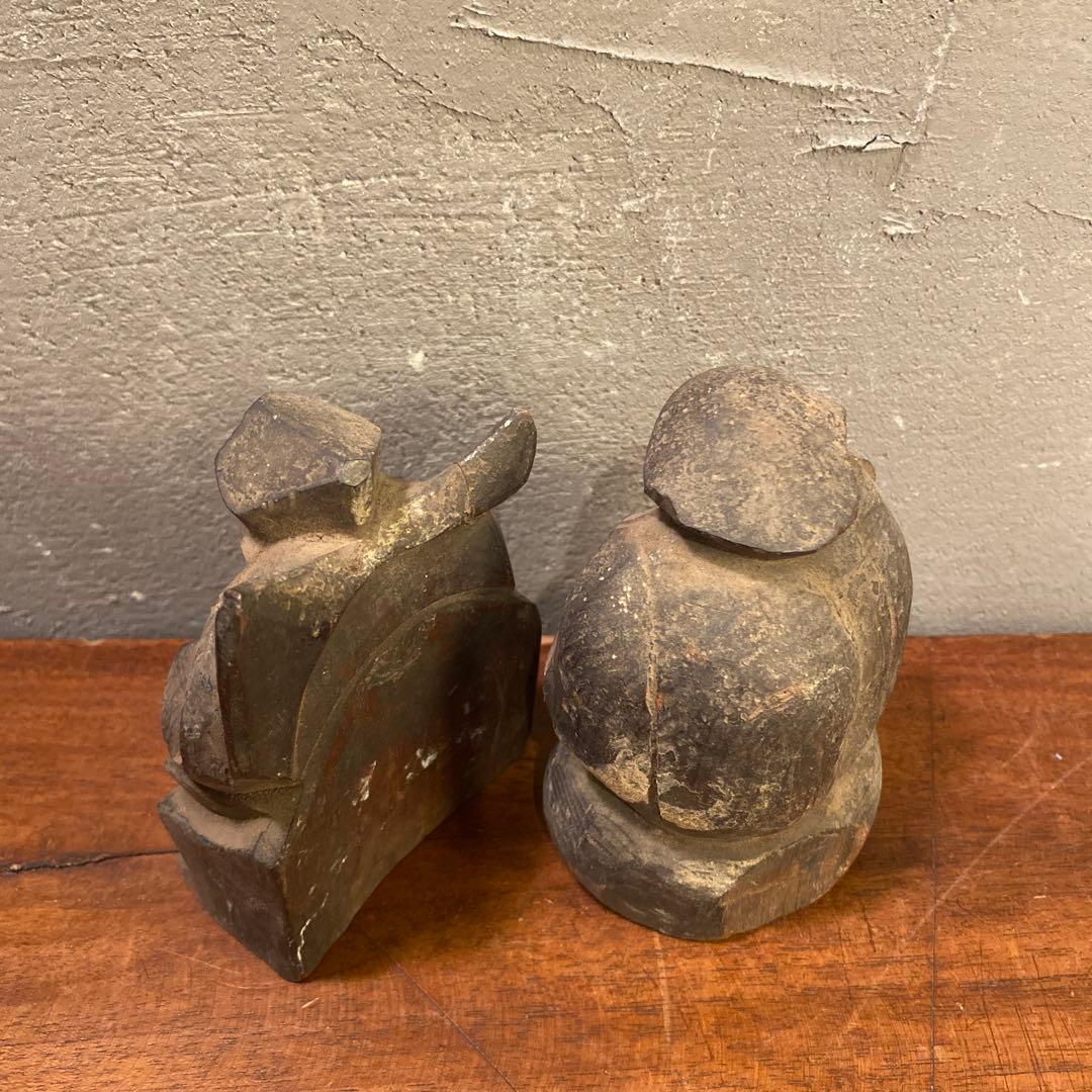 時代物 昭和初期 大正 大黒天 恵比寿 木彫置物 骨董品 コレクション
