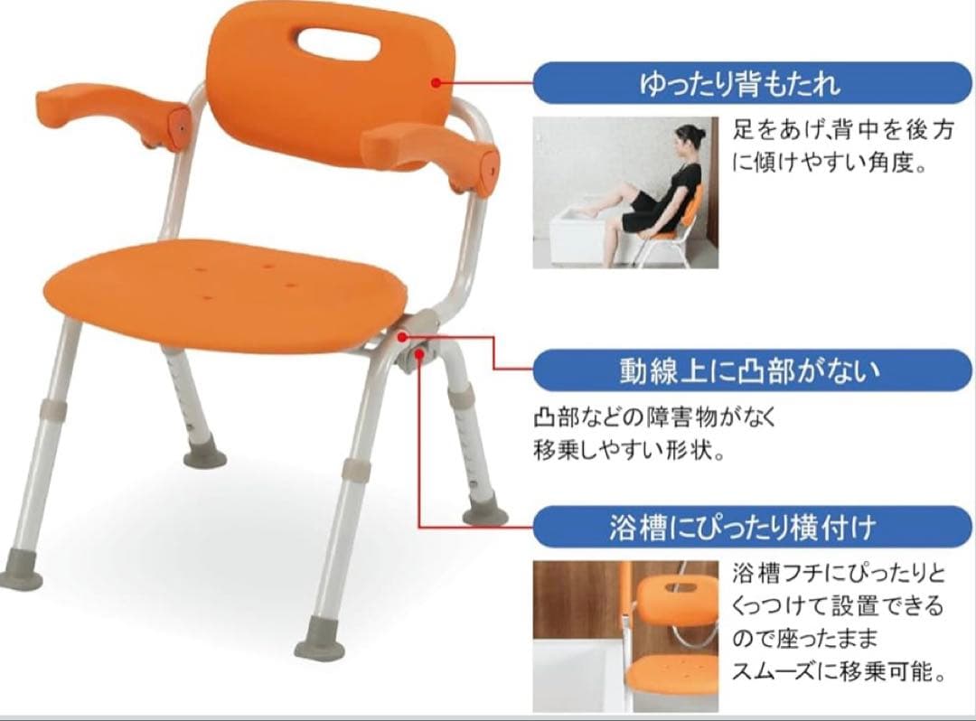 未使用◆パナソニック シャワーチェア[ユクリア] ミドルSPおりたたみN