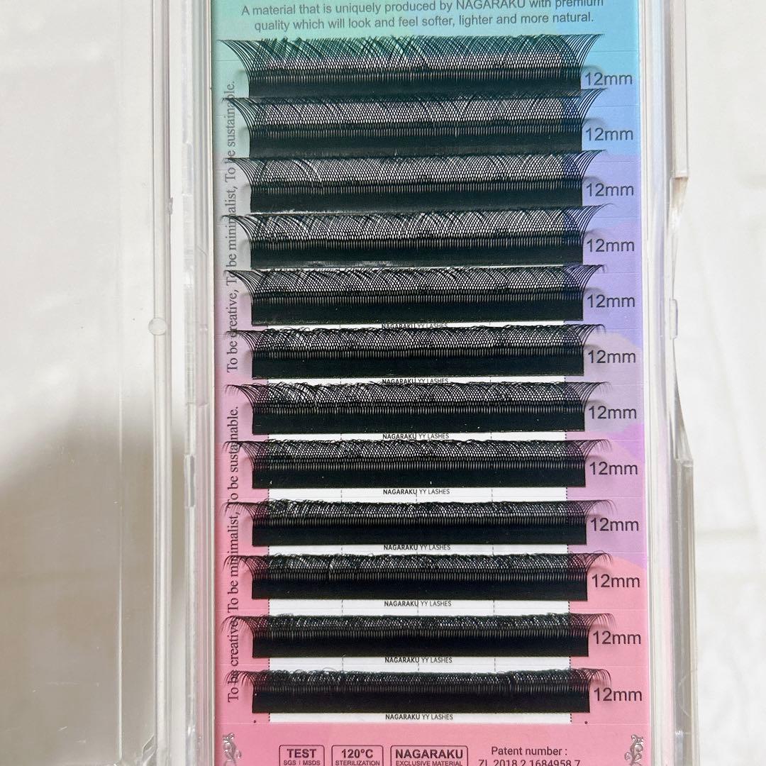 ✨つけまつげ 太さ0.07 C 長さ12mm 4本束 ボリューム 超極細