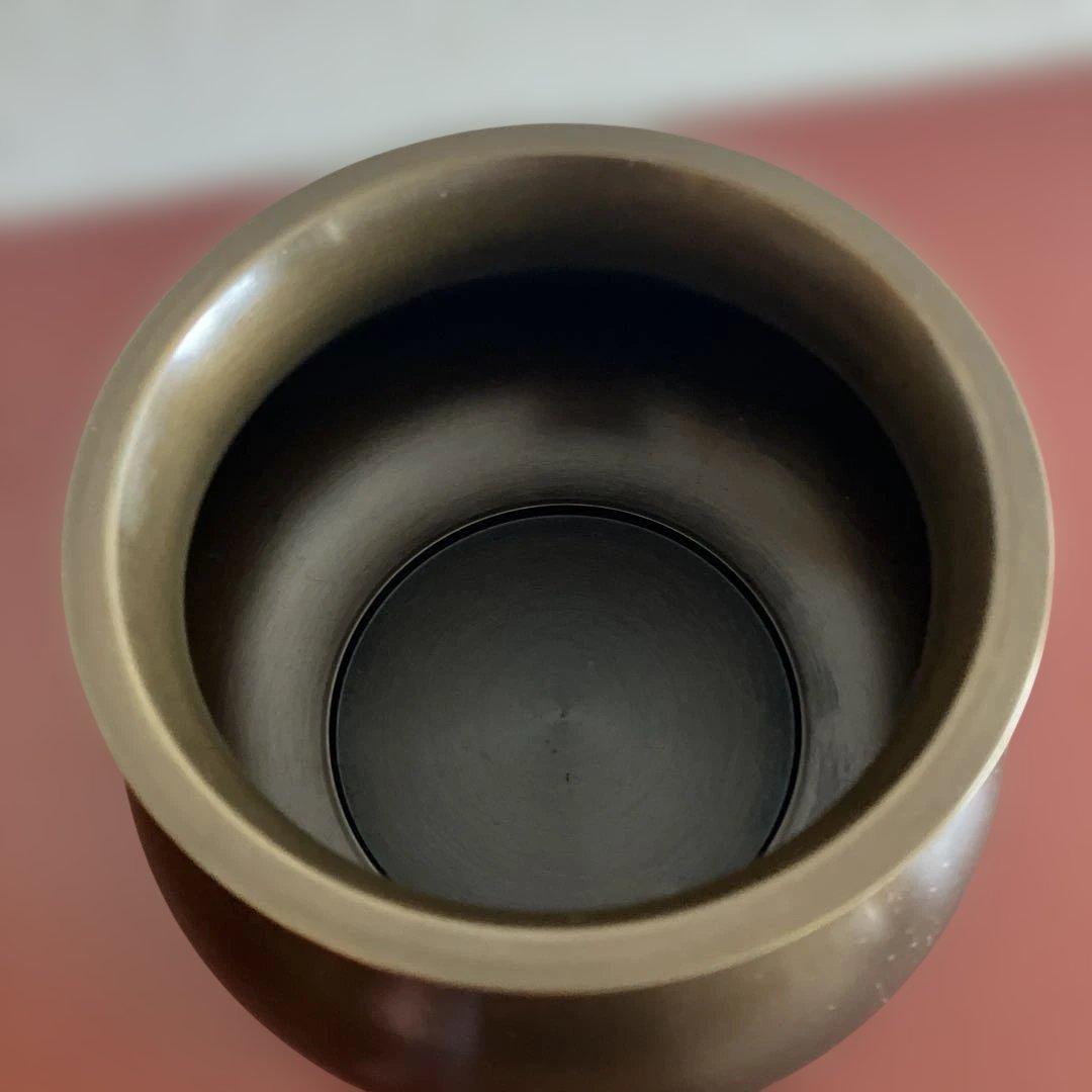 【未使用品】【美品】建水 茶道 茶道具 高岡銅器 箱/説明書付き