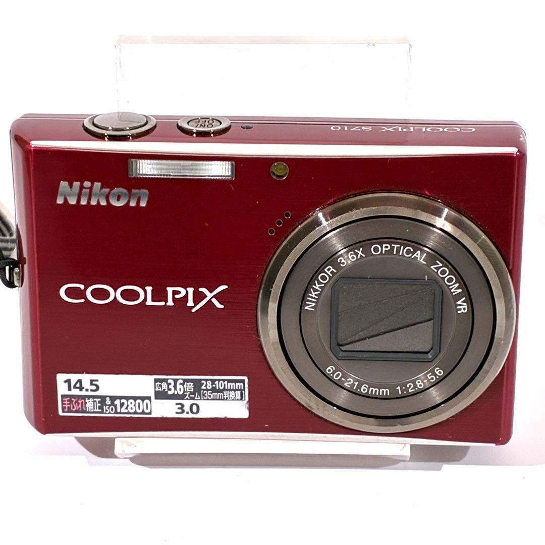 動作確認済★ Nikon COOLPIX S710 デジカメ コンデジ レッド