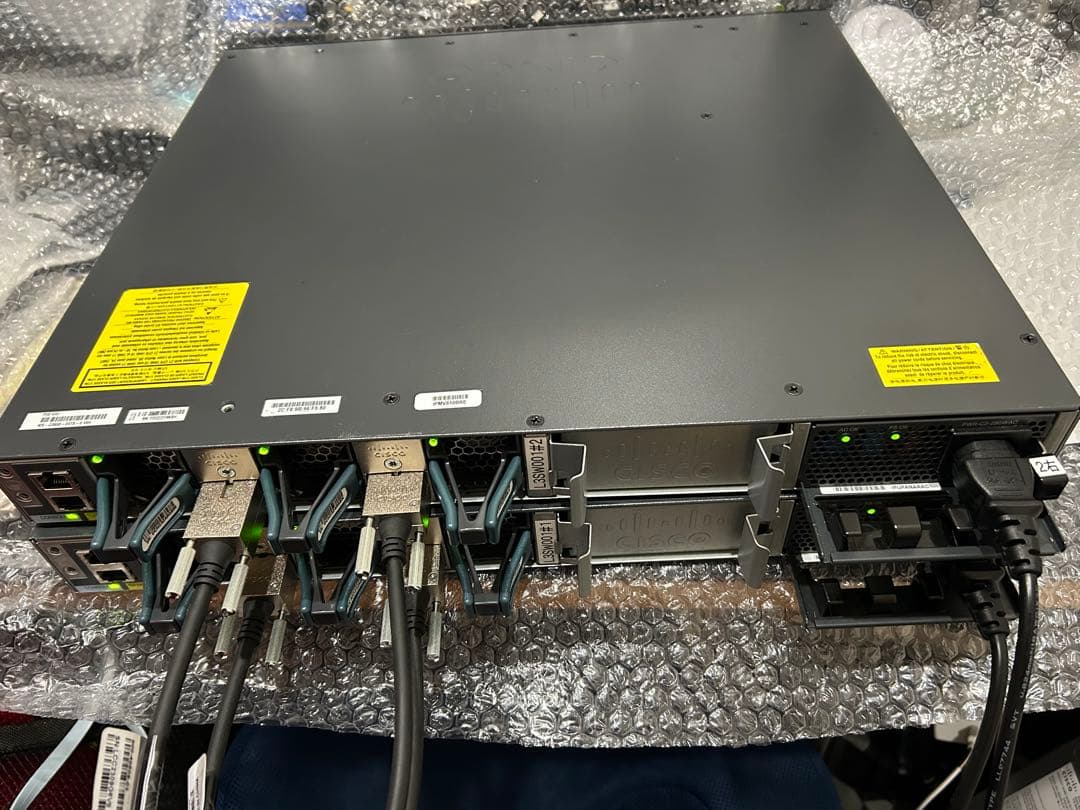 【CCNA、CCNP】2台セットCiscoL3スイッチ3650 stacking