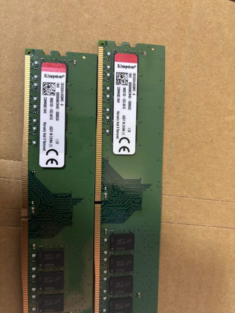 Kingston DDR4 8GB 2666MHz メモリー2枚セット