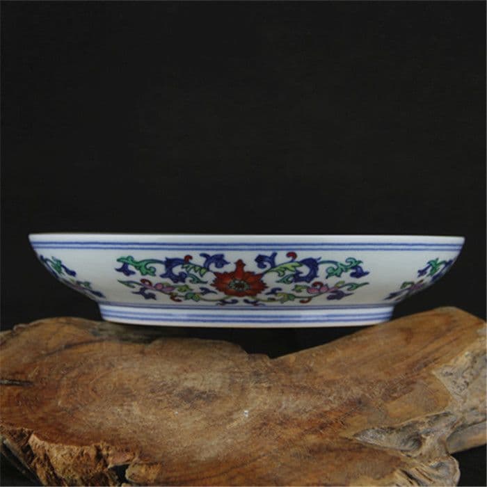 清雍正青花斗彩龍鳳図磁器皿 景徳鎮 陶磁器 装飾品 現代工芸品 美術品 置物