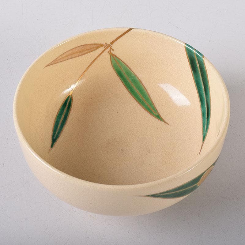 茶道具　京焼　平安　橋本紫雲造　色絵金彩　蛍文　茶碗　共箱　C　7853