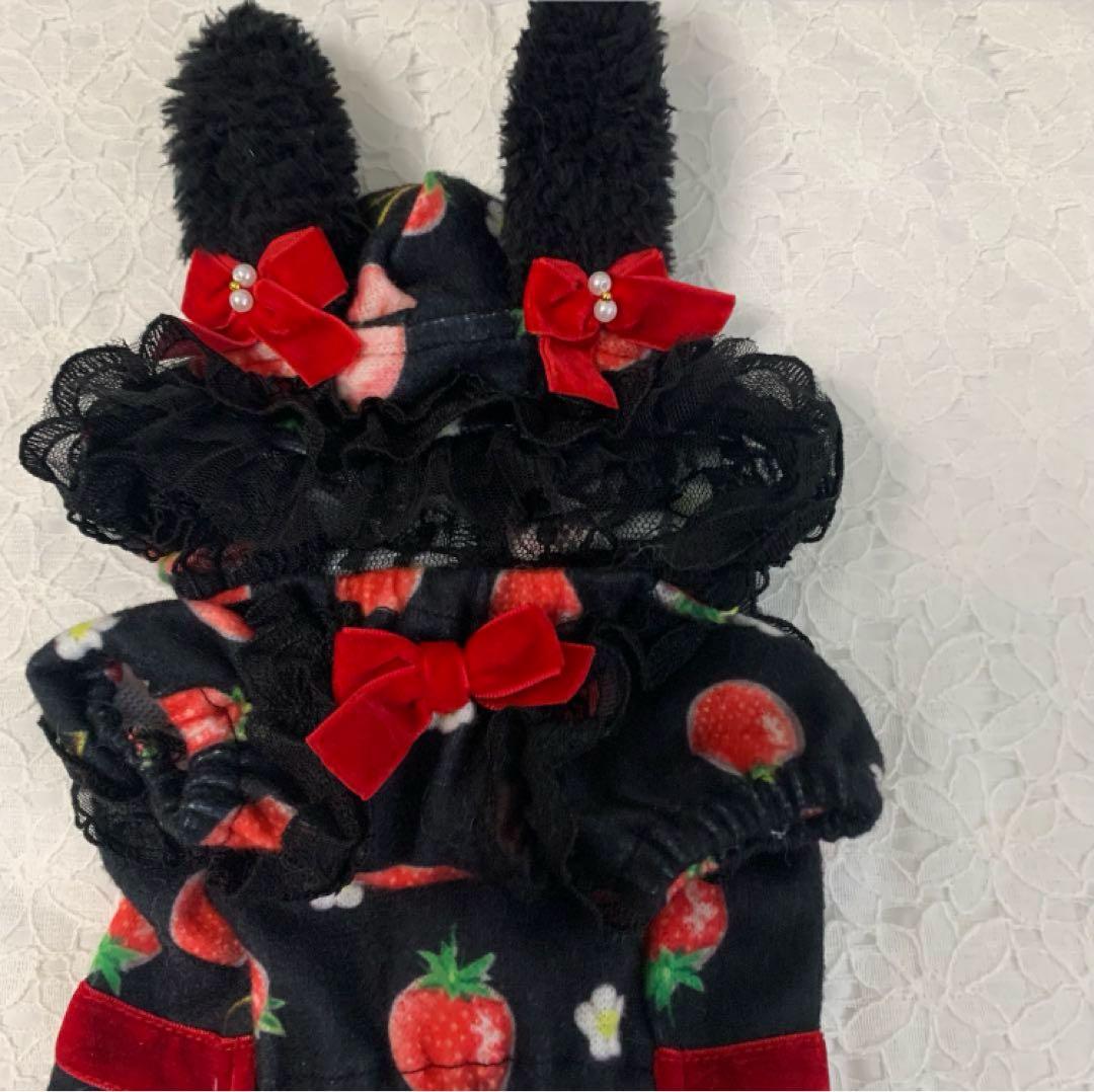 きゃんナナ　Ｓ　冬の黒いちごうさ耳ワンピース　新品　ブラック　限定品
