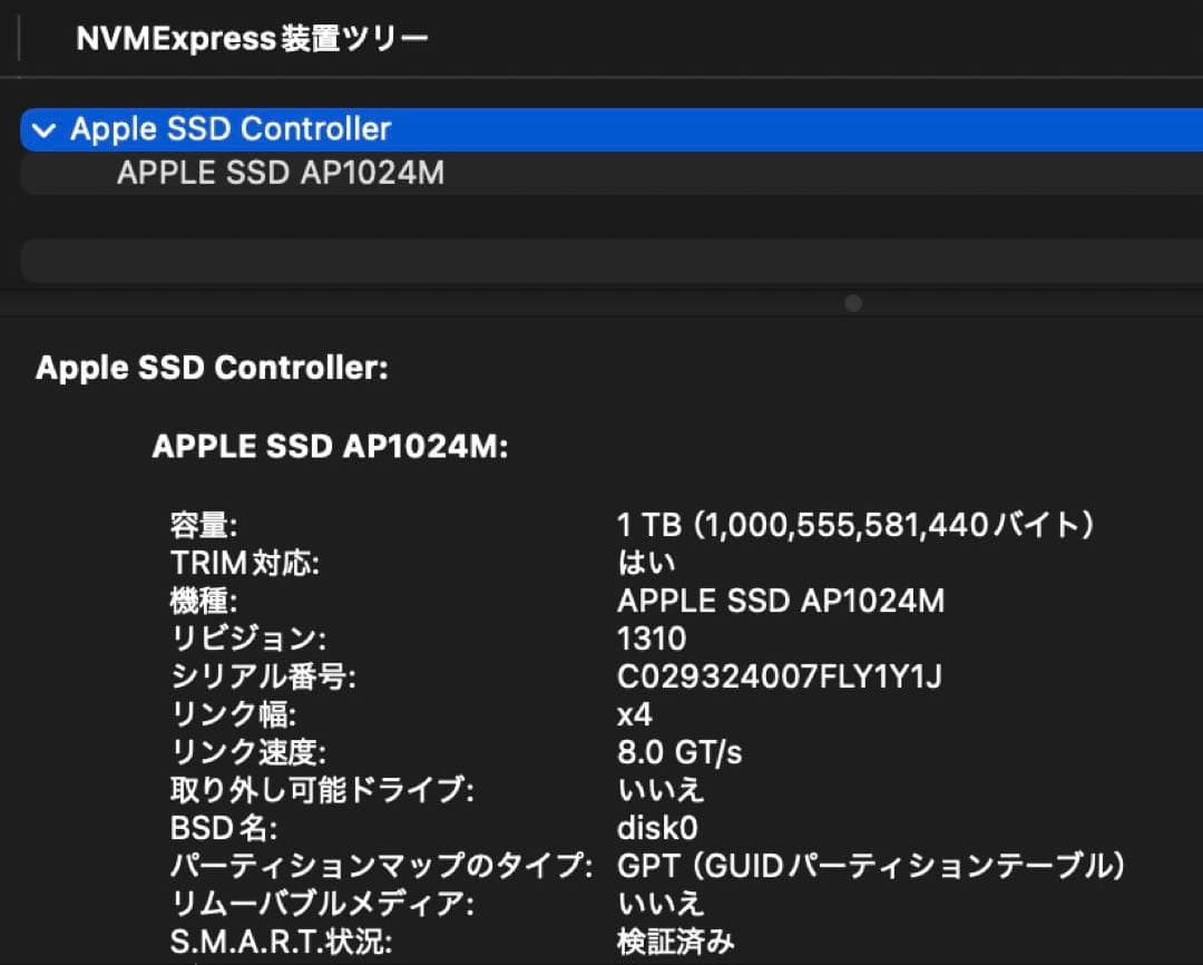 MacBook Pro 2019 13インチ 16GB 1TB USキーボード