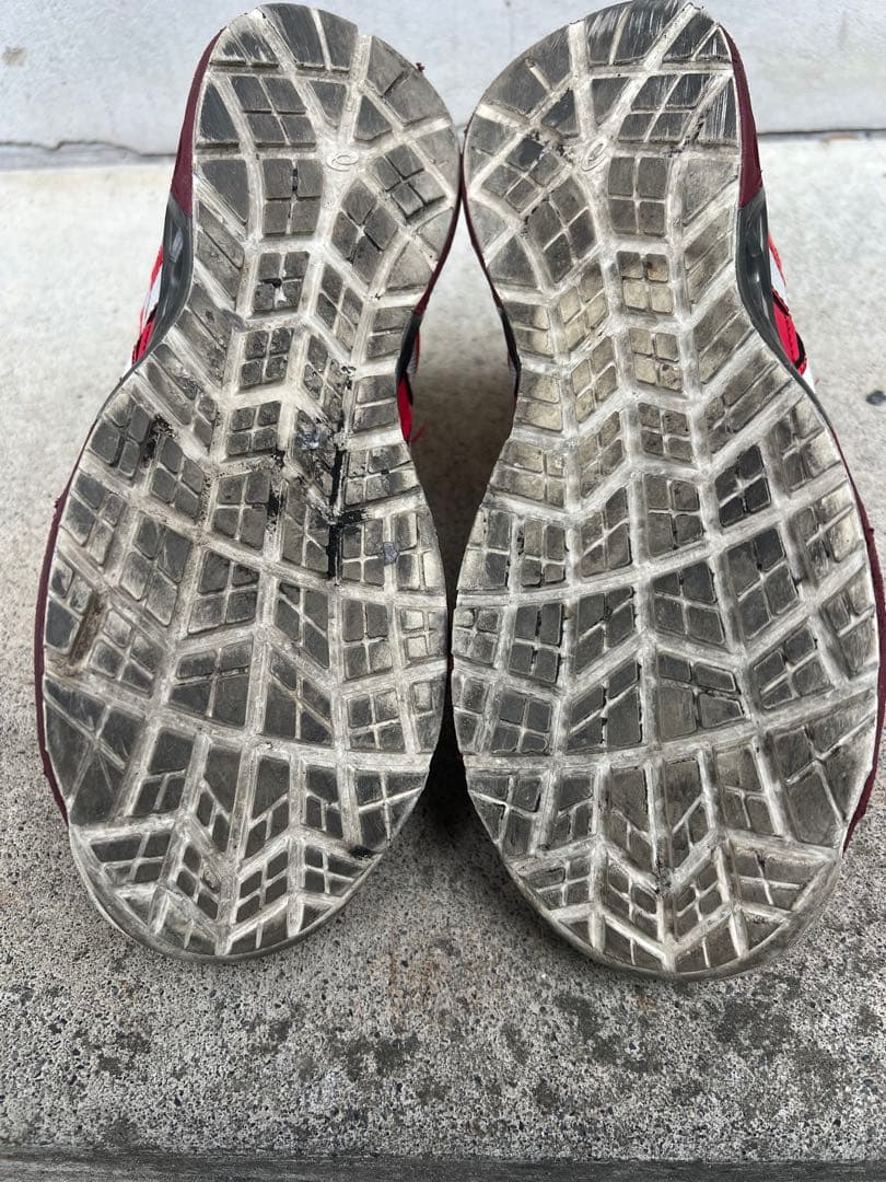 asics 赤 ハイカット 安全靴　25cm