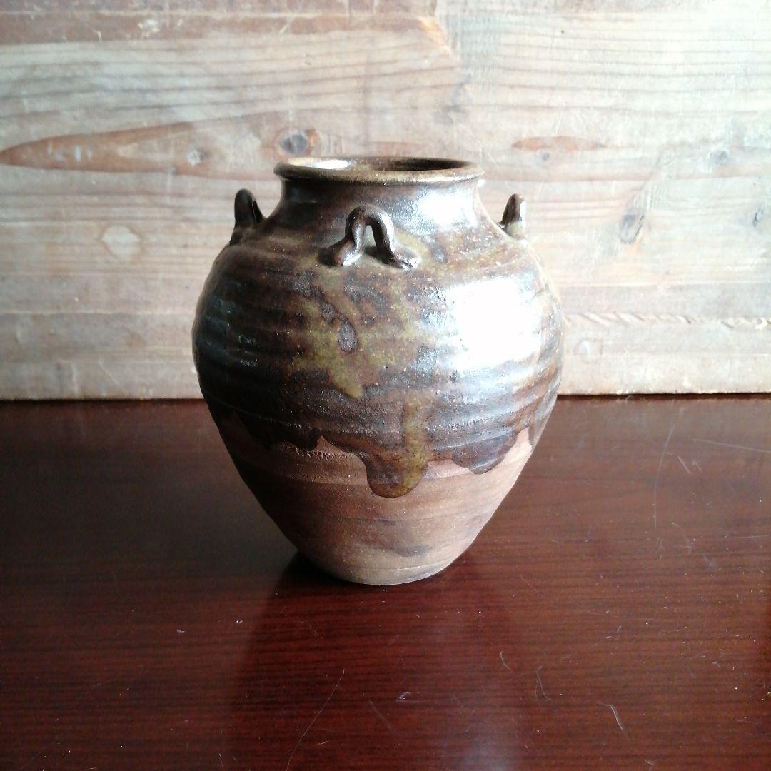志都呂焼　祖母懐茶壺　14.5cm　江戸中期～後期