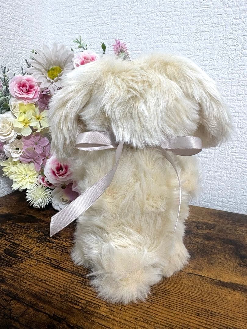 ハンドメイドぬいぐるみ ベージュたれ耳うさぎ 寄り添ううさぎ 一点もの