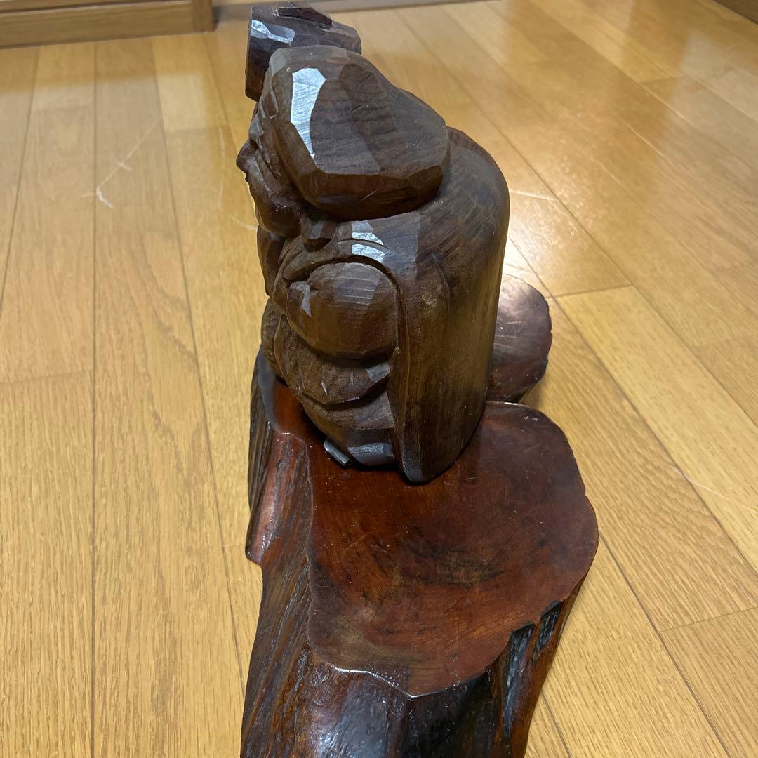 大黒天 木彫 仏像 彫刻 置物 風水 金運　骨董 インテリア・アンティーク