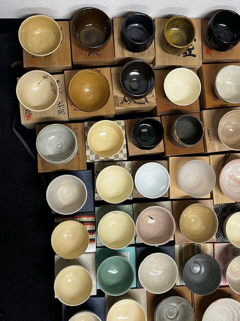 茶碗 抹茶碗 まとめて 56点 共箱 茶道具 陶器 京焼 金彩 色絵 ガラス