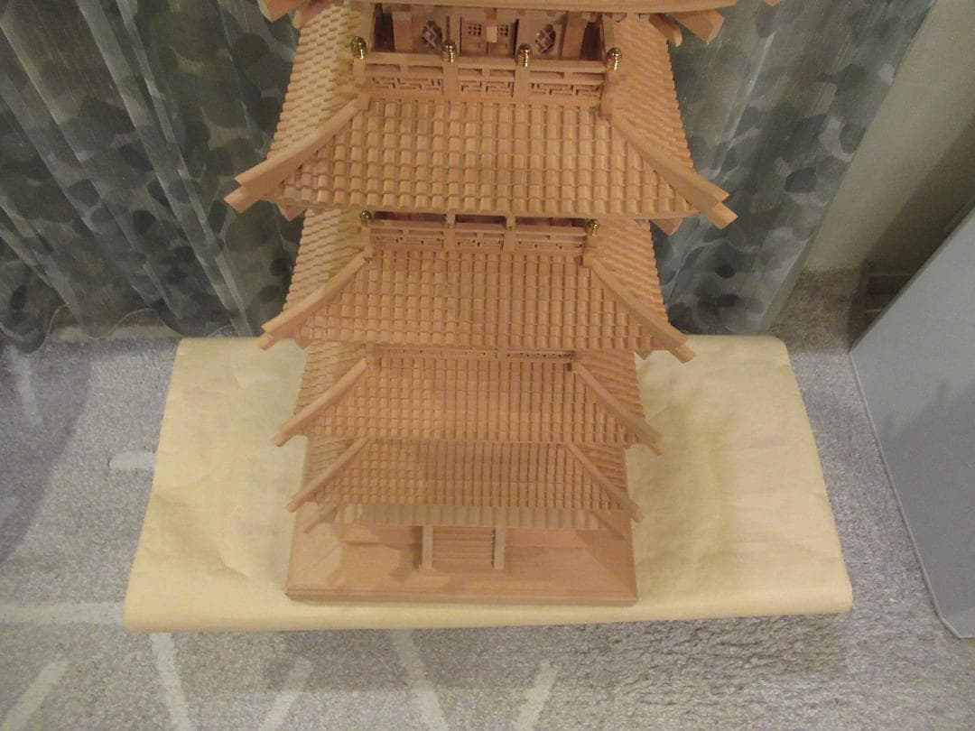 【訳あり完成品】奈良法隆寺　五重塔 模型　高さ約９８ｃｍ（相輪部分まで）