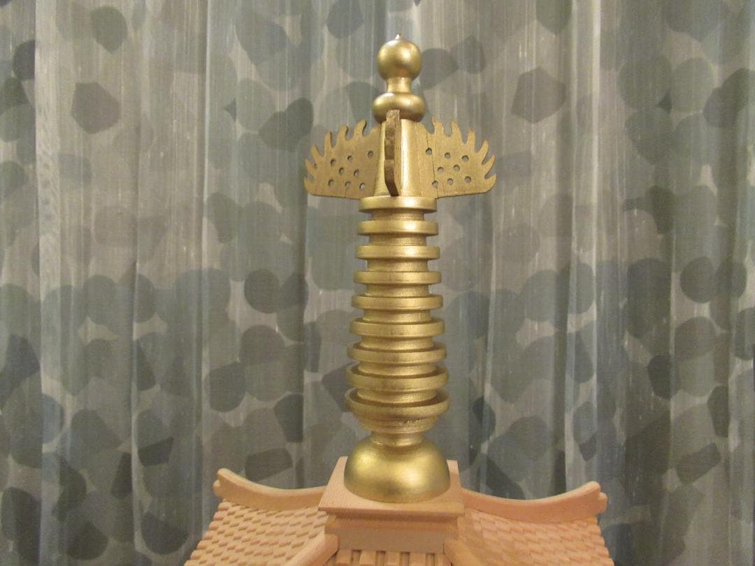 【訳あり完成品】奈良法隆寺　五重塔 模型　高さ約９８ｃｍ（相輪部分まで）