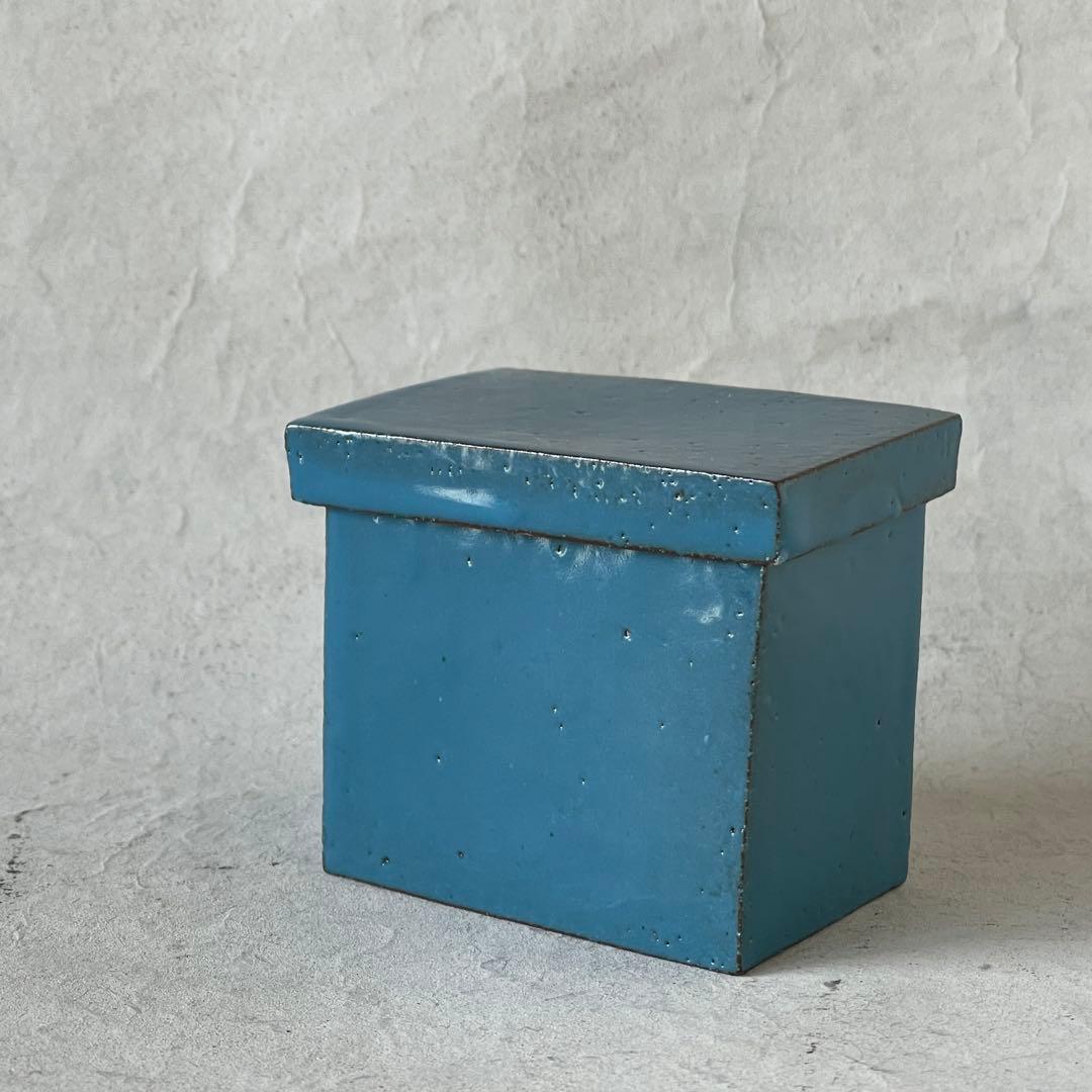 陶芸家　三笘修　青釉蓋物　茶道具　新品・未使用