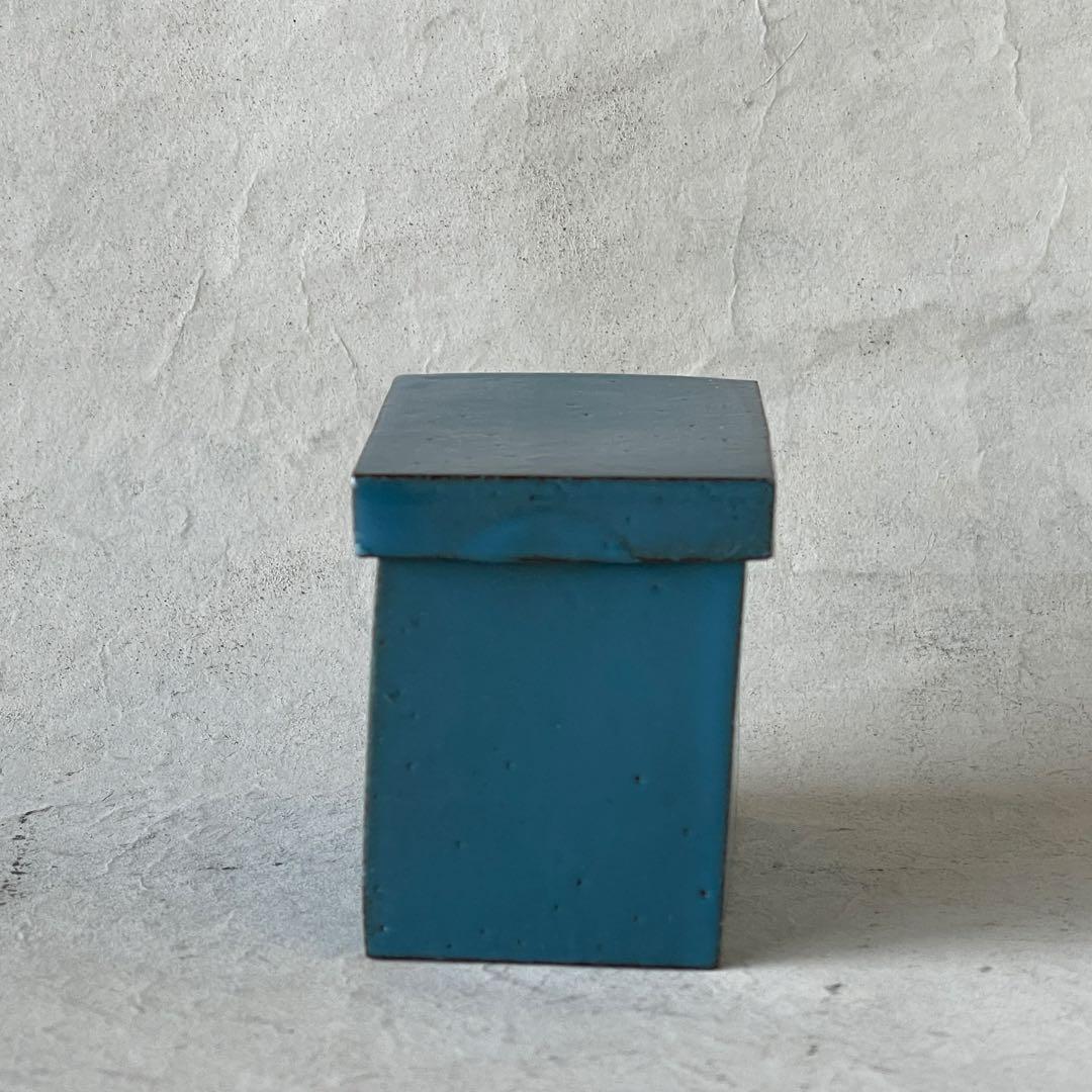 陶芸家　三笘修　青釉蓋物　茶道具　新品・未使用
