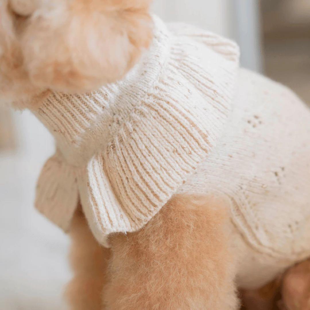 美品 OPAAAP GLITTER FRILL KNIT リボンつき♡