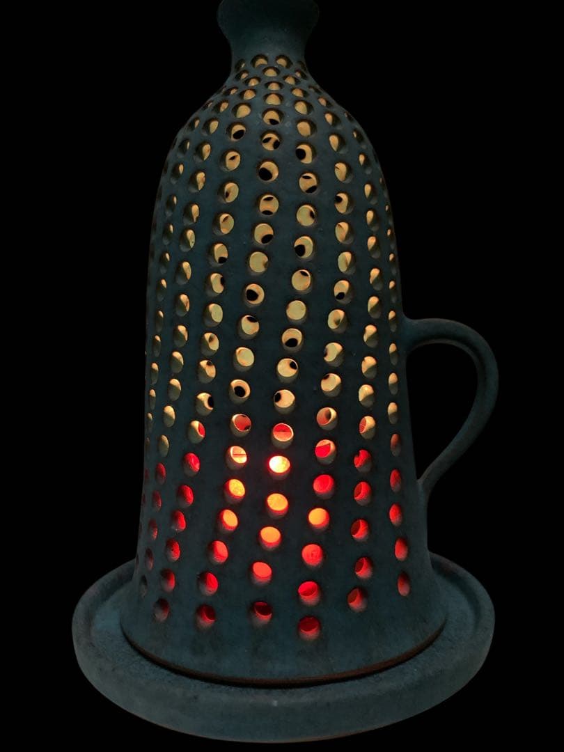 キャンドルホルダー 陶器 穴あき ランタン インテリアライト 花器 北欧風