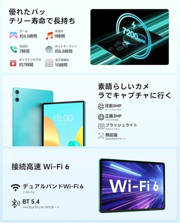 Teclast P30 Android14 タブレット 10インチ 64GB
