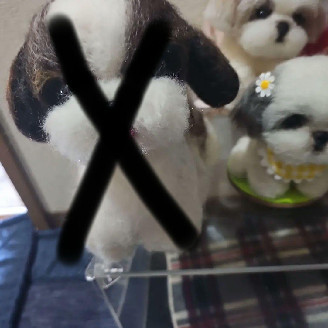 羊毛フェルト　17センチ　シーズー　六匹セット　犬　巨大
