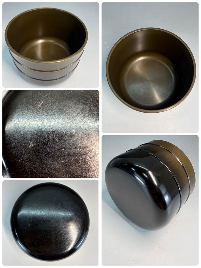 【中古品】茶道具　昇雲造　鋳銅皆具　釚付