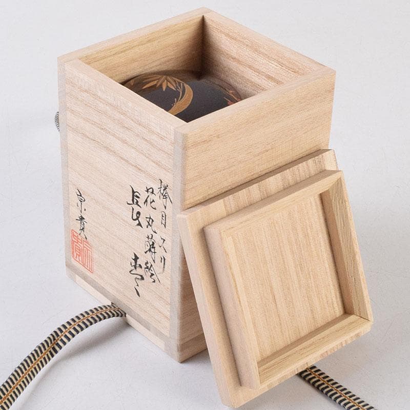 おたき　蒔絵師　北浜宗貴作　﨔目すり　花丸文　長棗　共箱　M　R9323