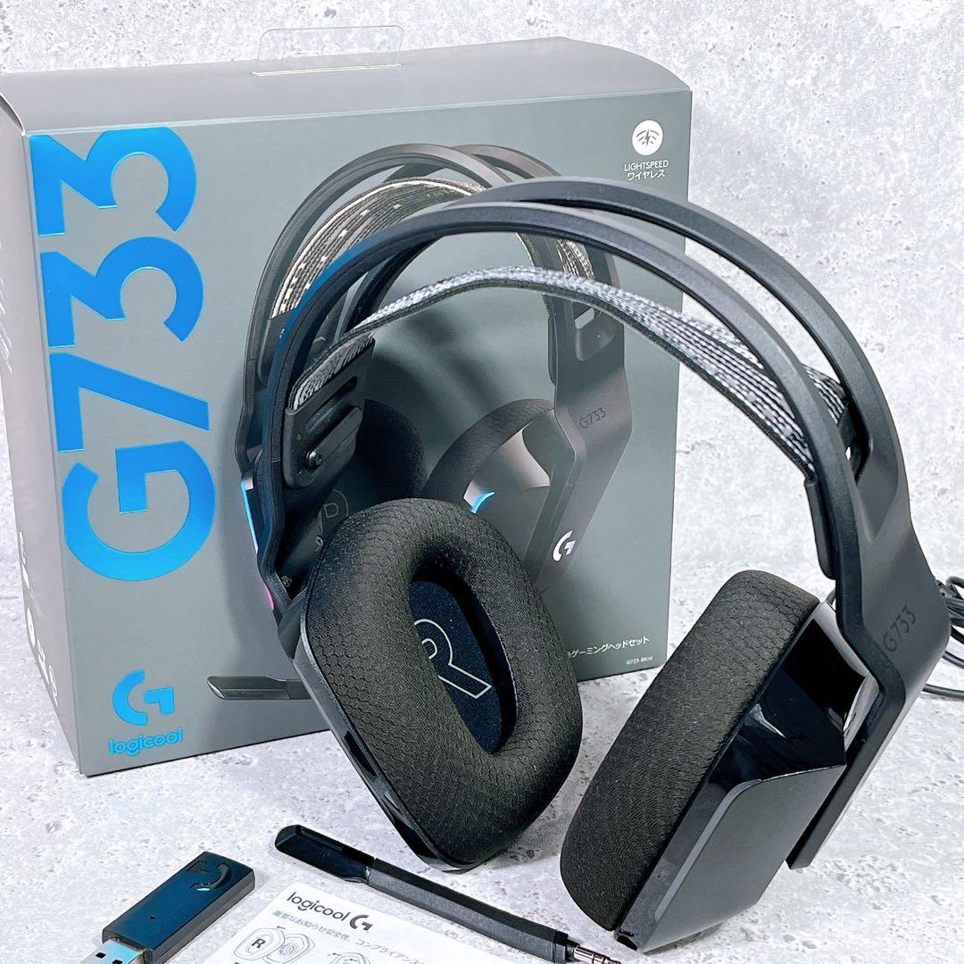 美品 Logicool G733 ワイヤレス ゲーミングヘッドセット ヘッドホン