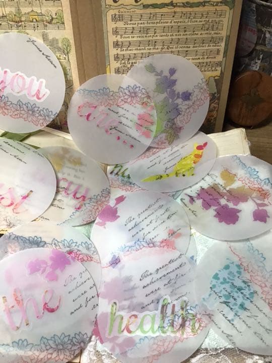 ハンドメイド　グラシン紙　袋　造花