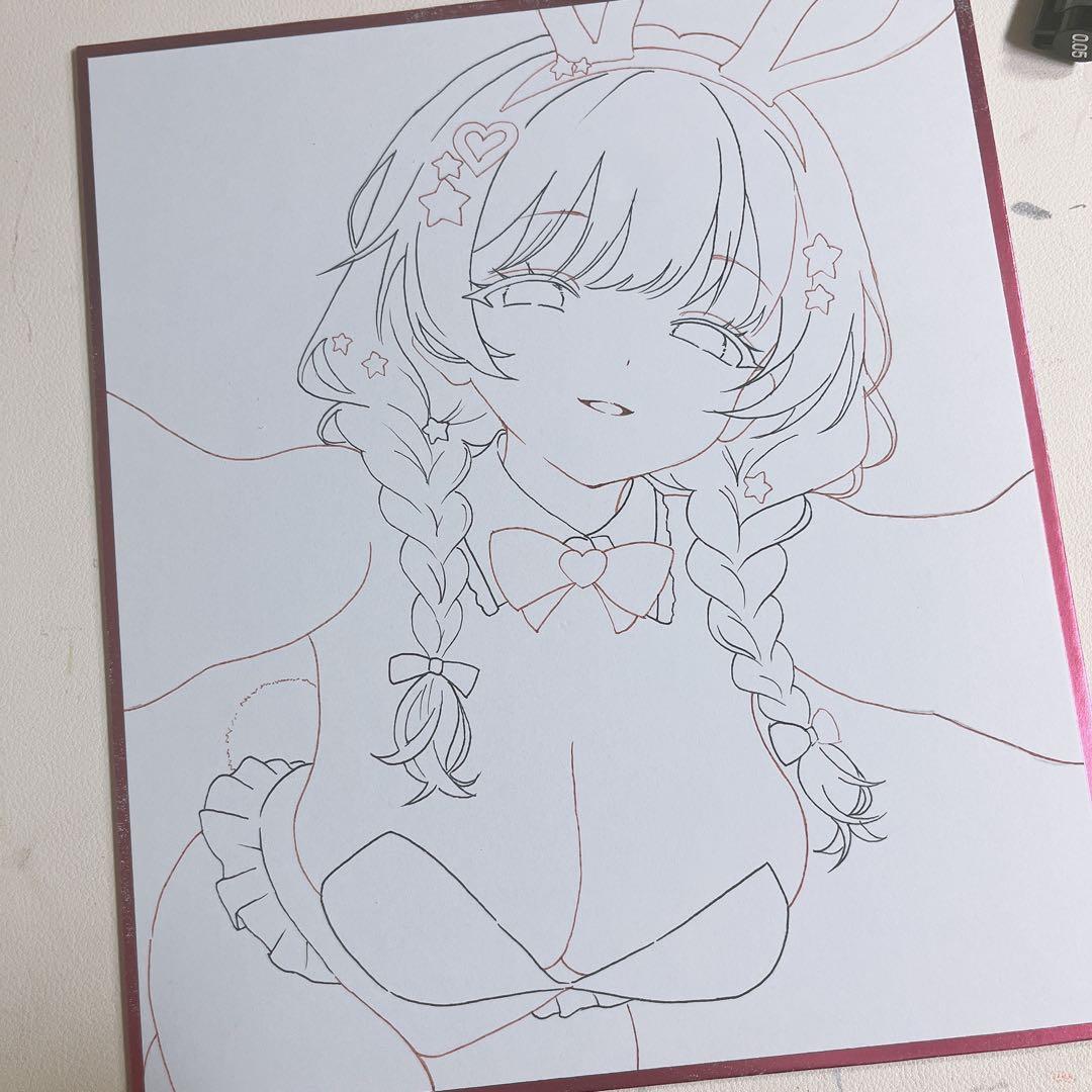 ゆ*う様 【一点物】10.オリジナル手描きイラスト アナログ 色紙