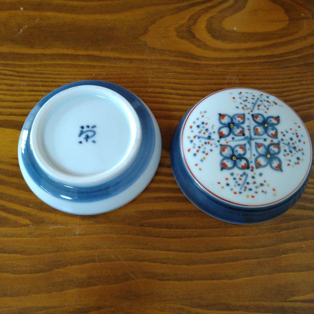松風栄一　香合染付　茶道具　木箱