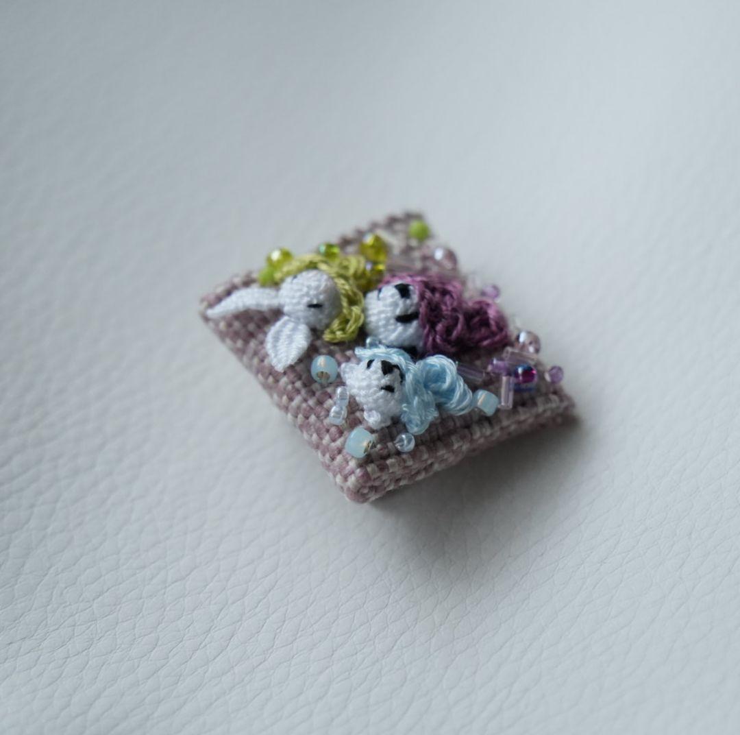 ぱんださん ❉ くまさん ❉ うさぎさんの刺繍ブローチ ハンドメイド