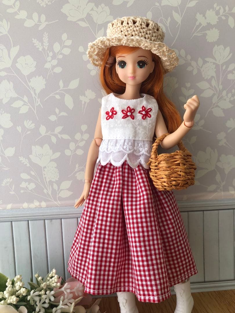 リカちゃん服　786 シンプルセットコーデ　　　ハンドメイド