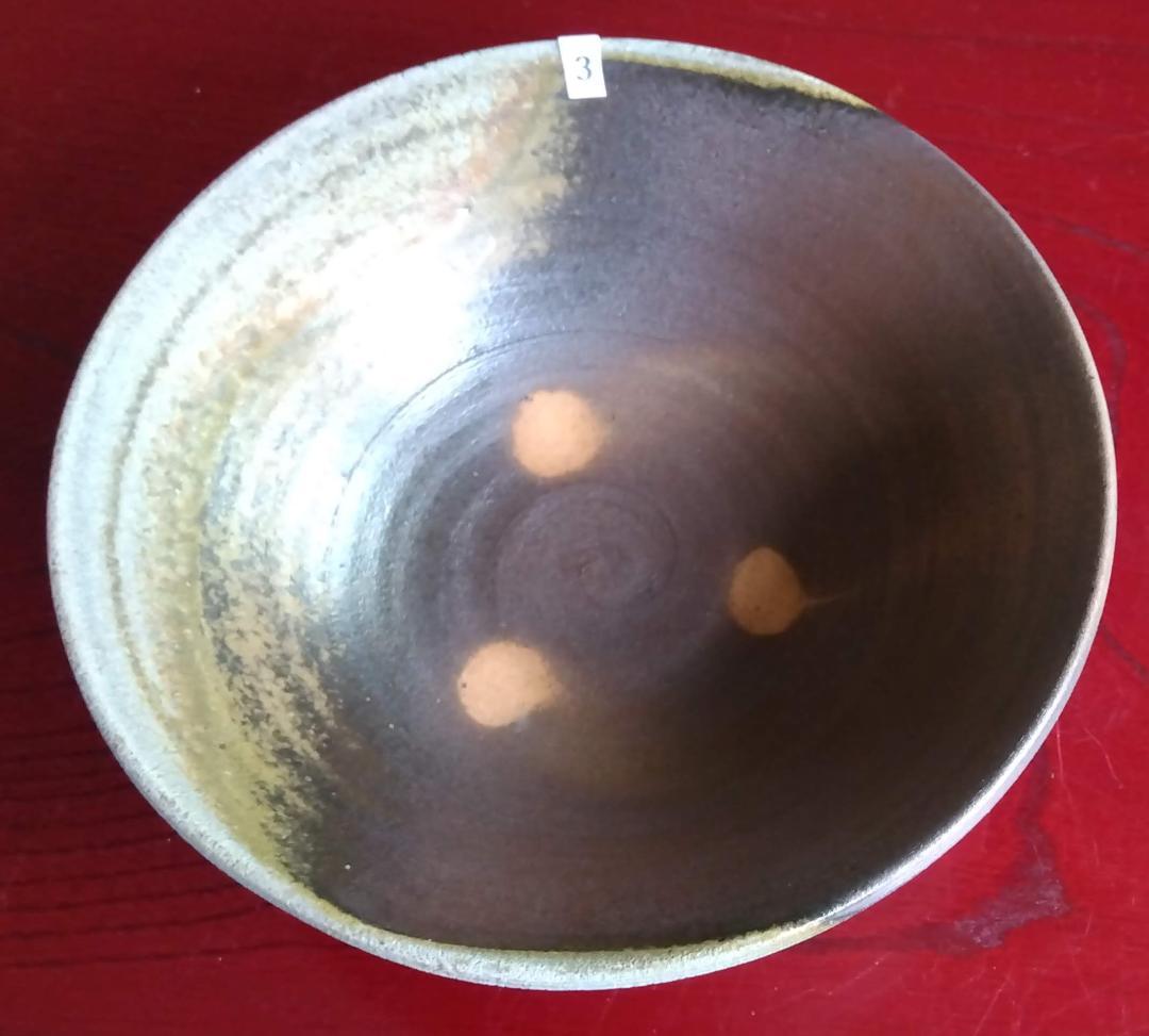 越前陶芸界重鎮名工　中村豊（陶杉窯）自然灰釉還元窯変究極美そば鉢3点セット345
