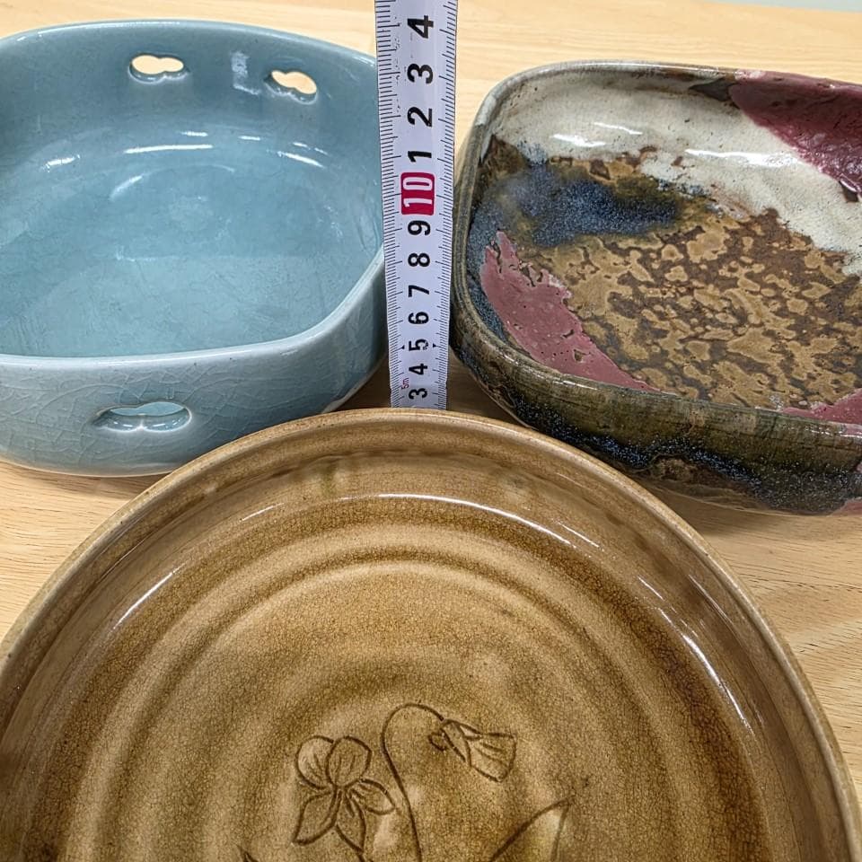 レトロ 陶器製 ボウル 菓子器 菓子皿 3点セット