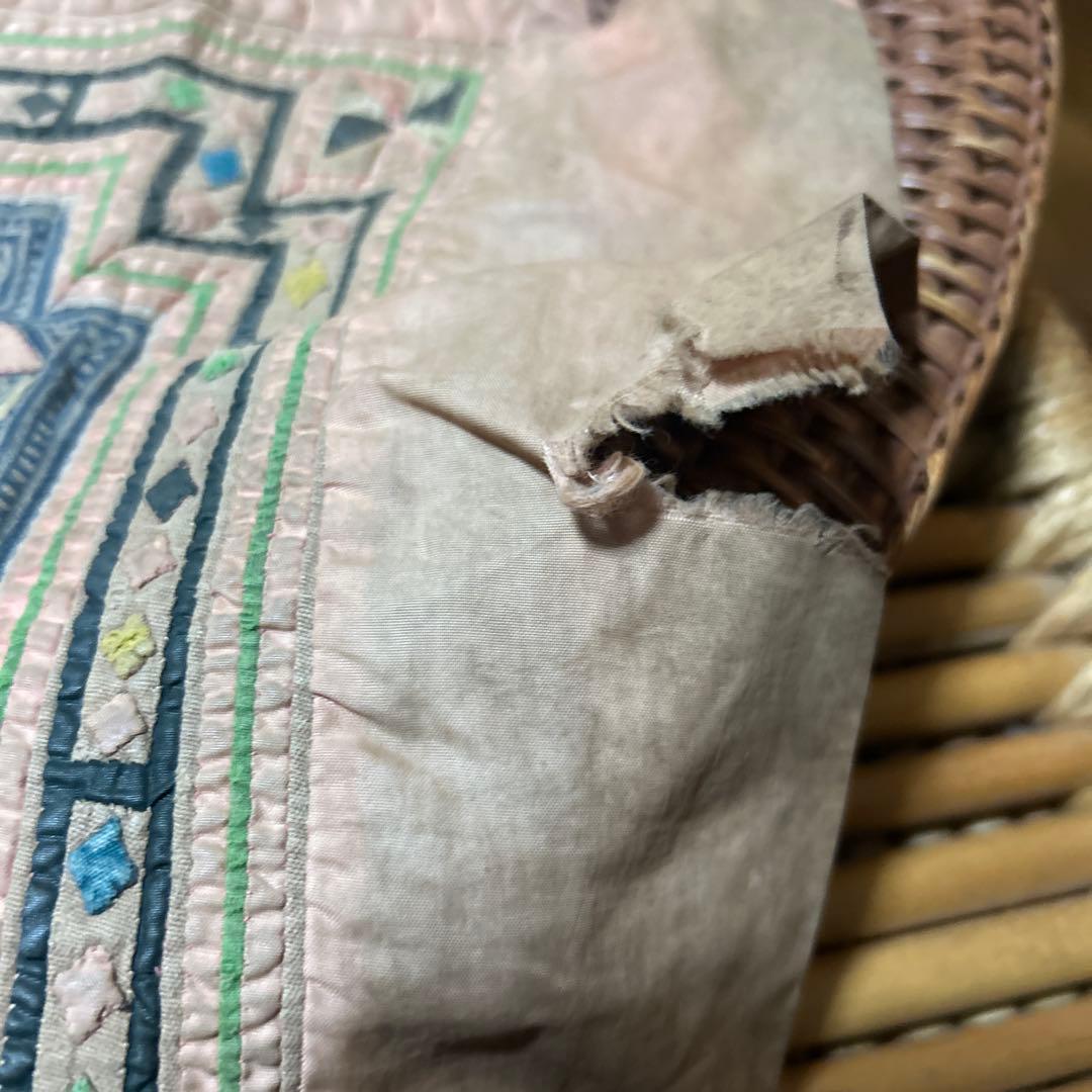古古布モン族手刺繍藍染めバティック・おんぶ布