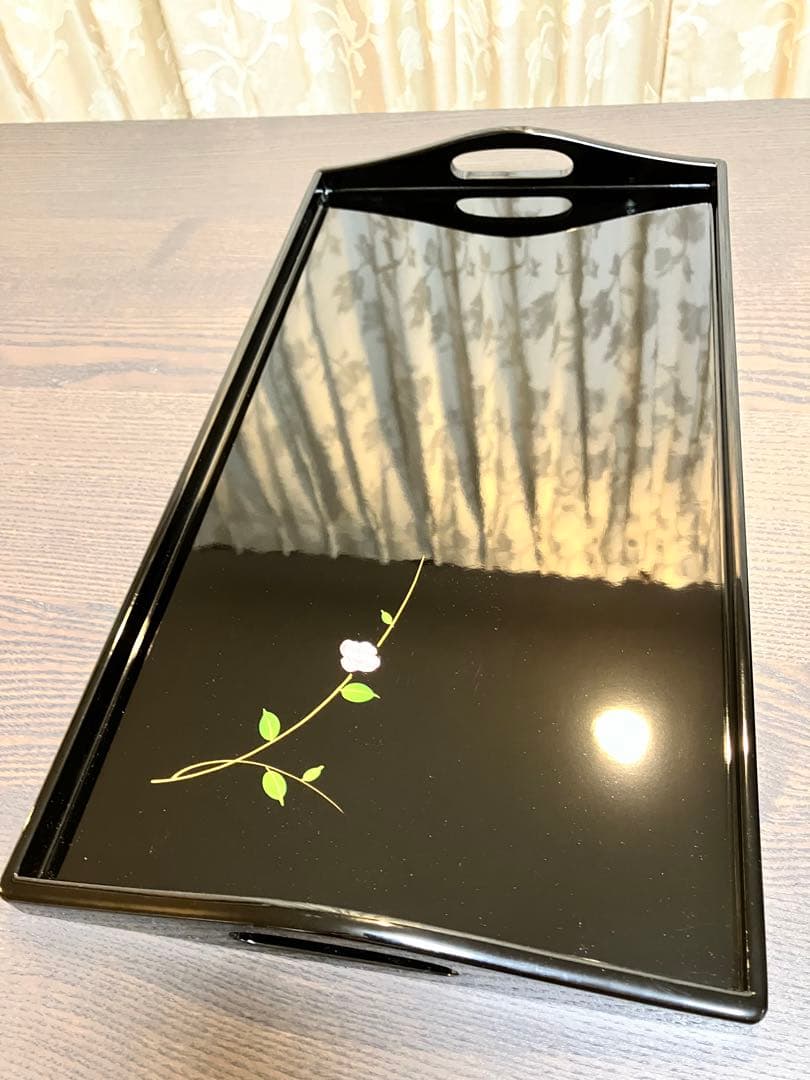 漆器　おぼんベッコウ梅　カシュー塗装　伝統工芸高岡漆器　丸井今井40年ほど前の物
