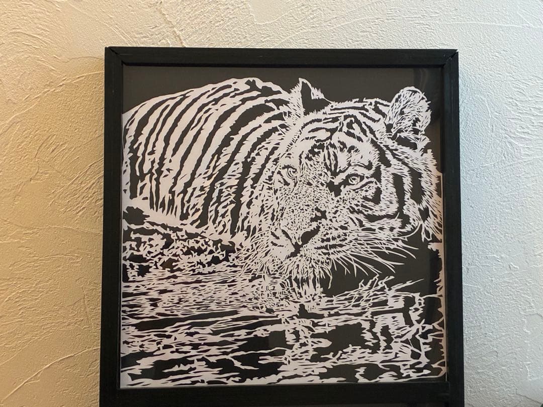 【ハンドメイド】切り絵 アート 虎&チーター　大きい　切り絵本体のみオーダー可能