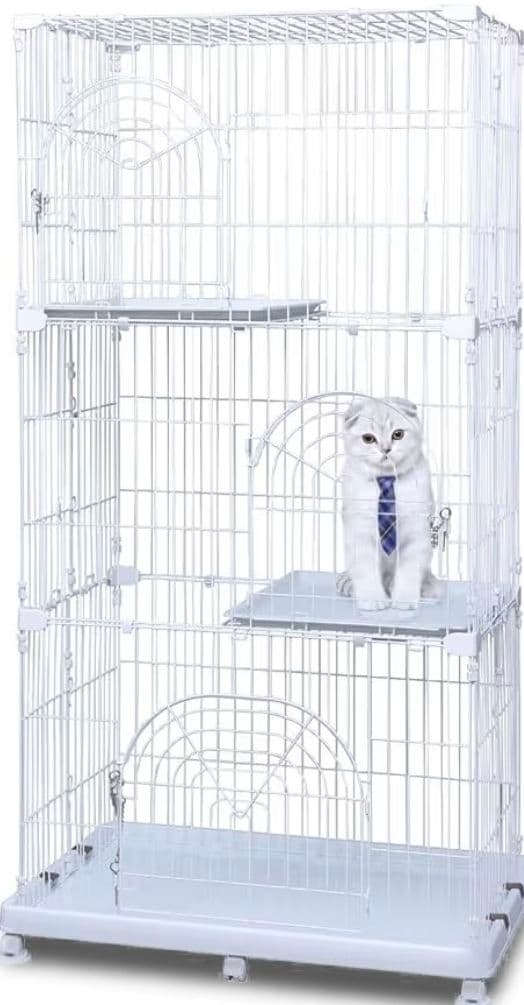 アイリスオーヤマ 猫ケージ オリジナルペットケージ 3段 キャスター付 ホワイト