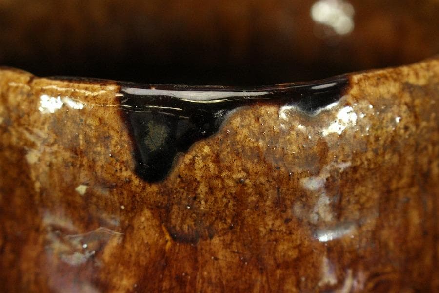 幻の窯 血の池焼 楽茶碗 在印 初代 小嶋柴山作 別府 血の池地獄(A256)